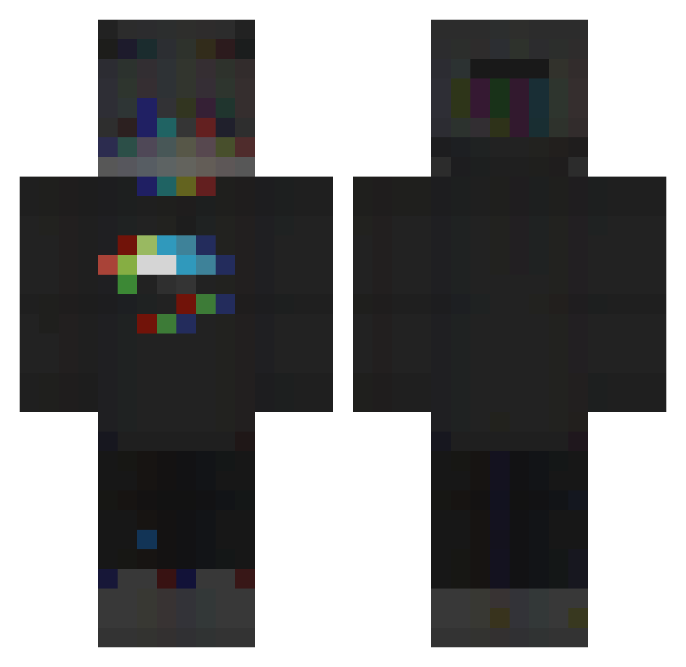 zhenxi Minecraft skin, front and back view