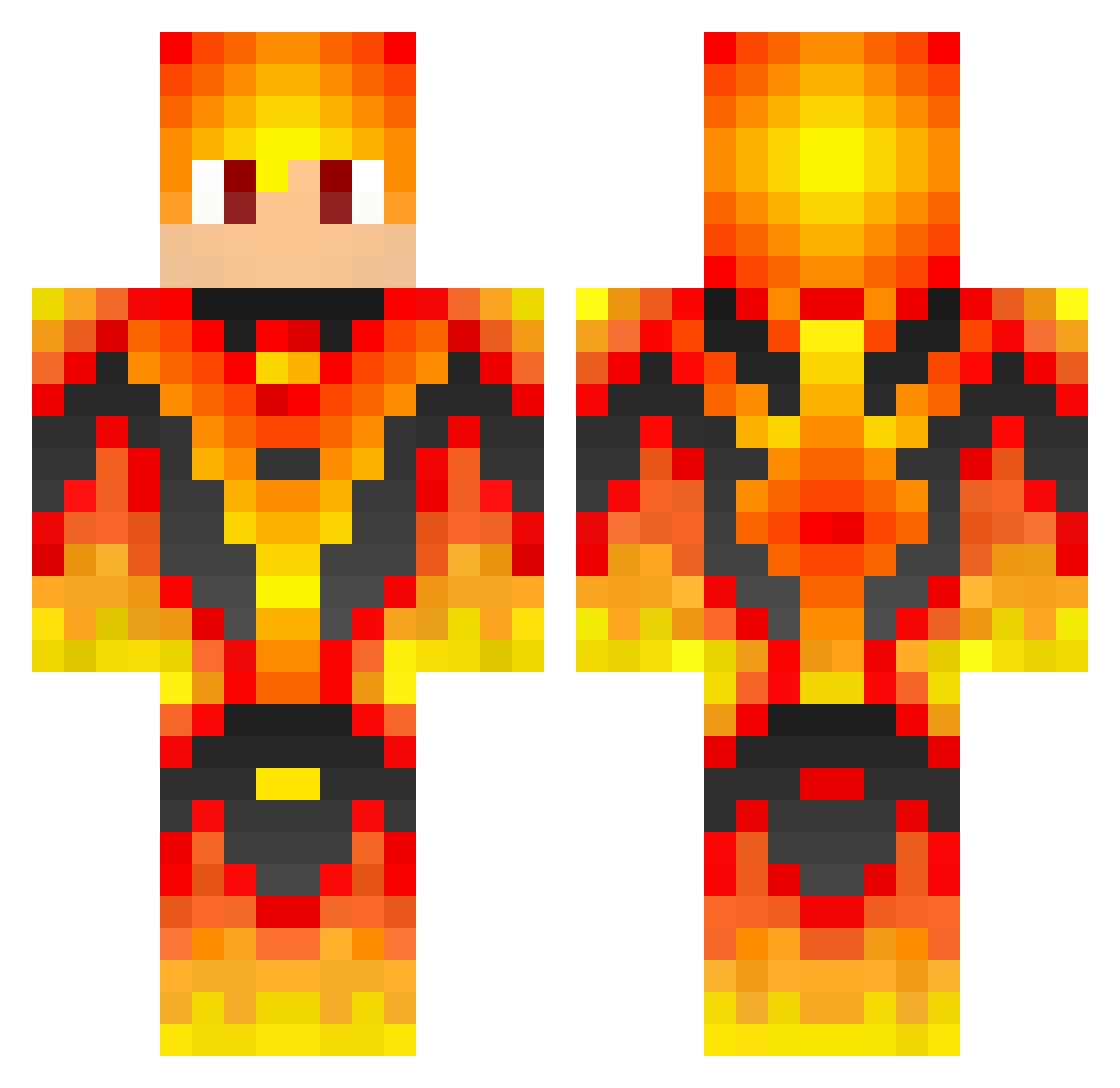 Nightstalker654 Minecraft skin, front and back view
