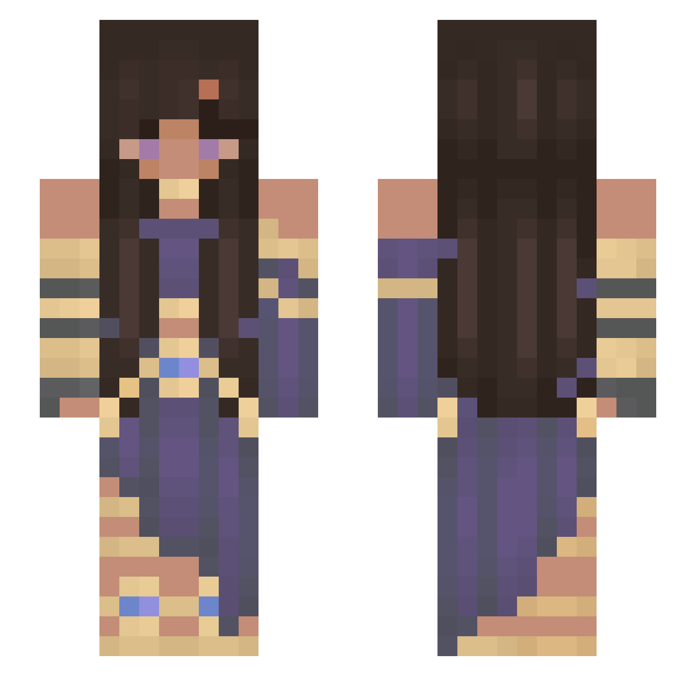 iiKrystqlii Minecraft skin, front and back view