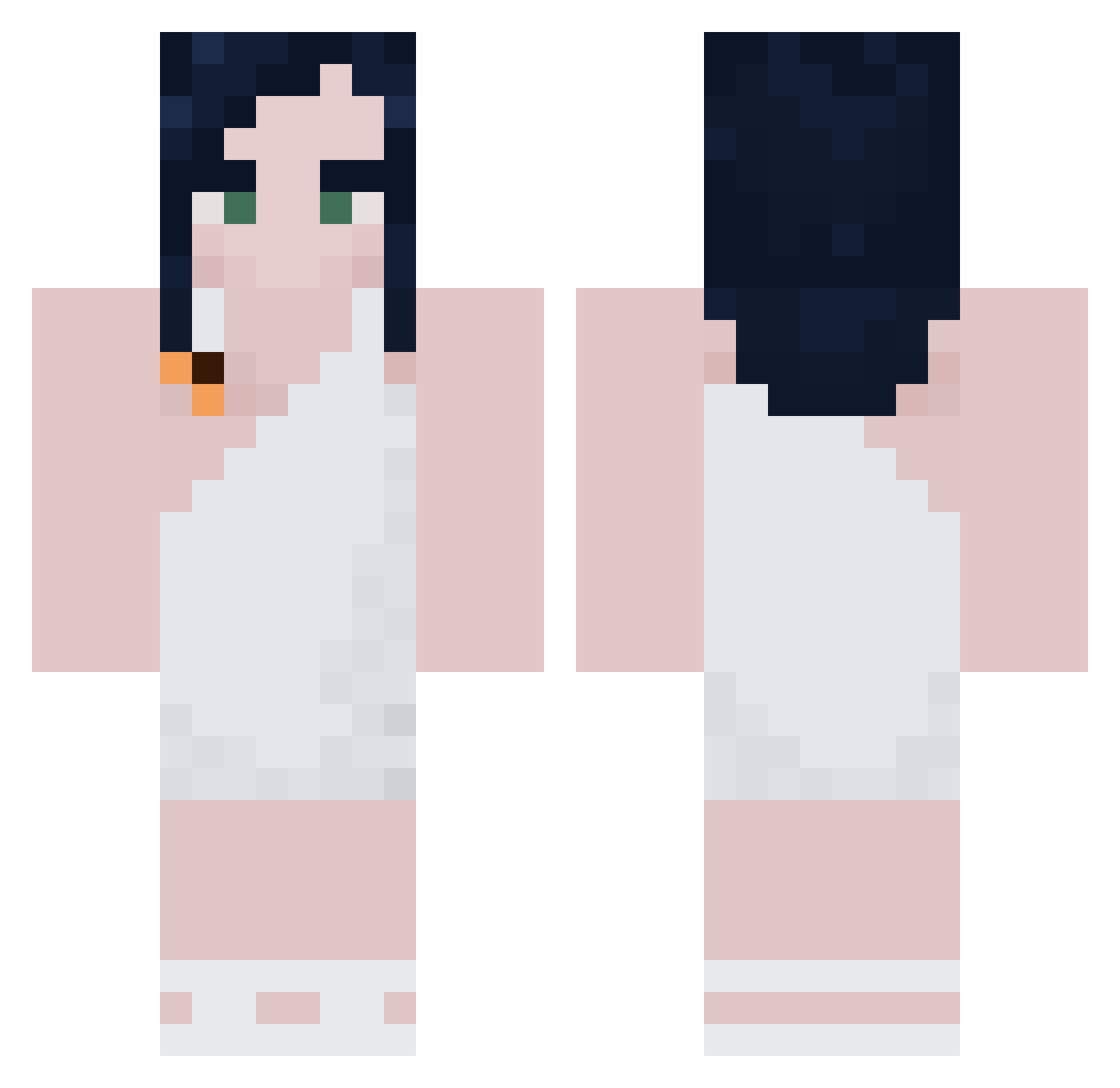 d69ni Minecraft skin, front and back view