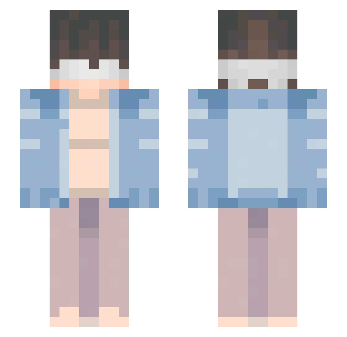 FreakyTrappy Minecraft skin, front and back view