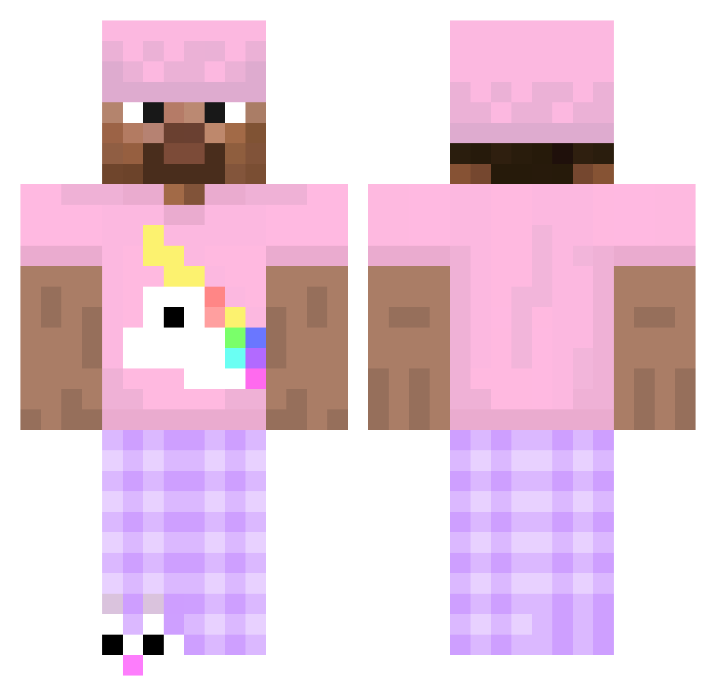 ManePapaya Minecraft skin, front and back view