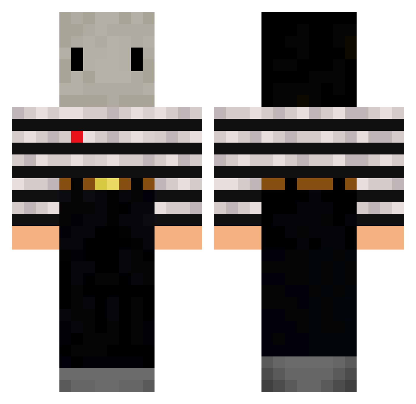 Atomatic Minecraft skin, front and back view