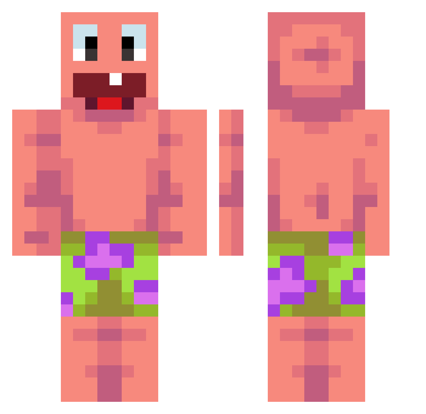punchpolar Minecraft skin, front and back view