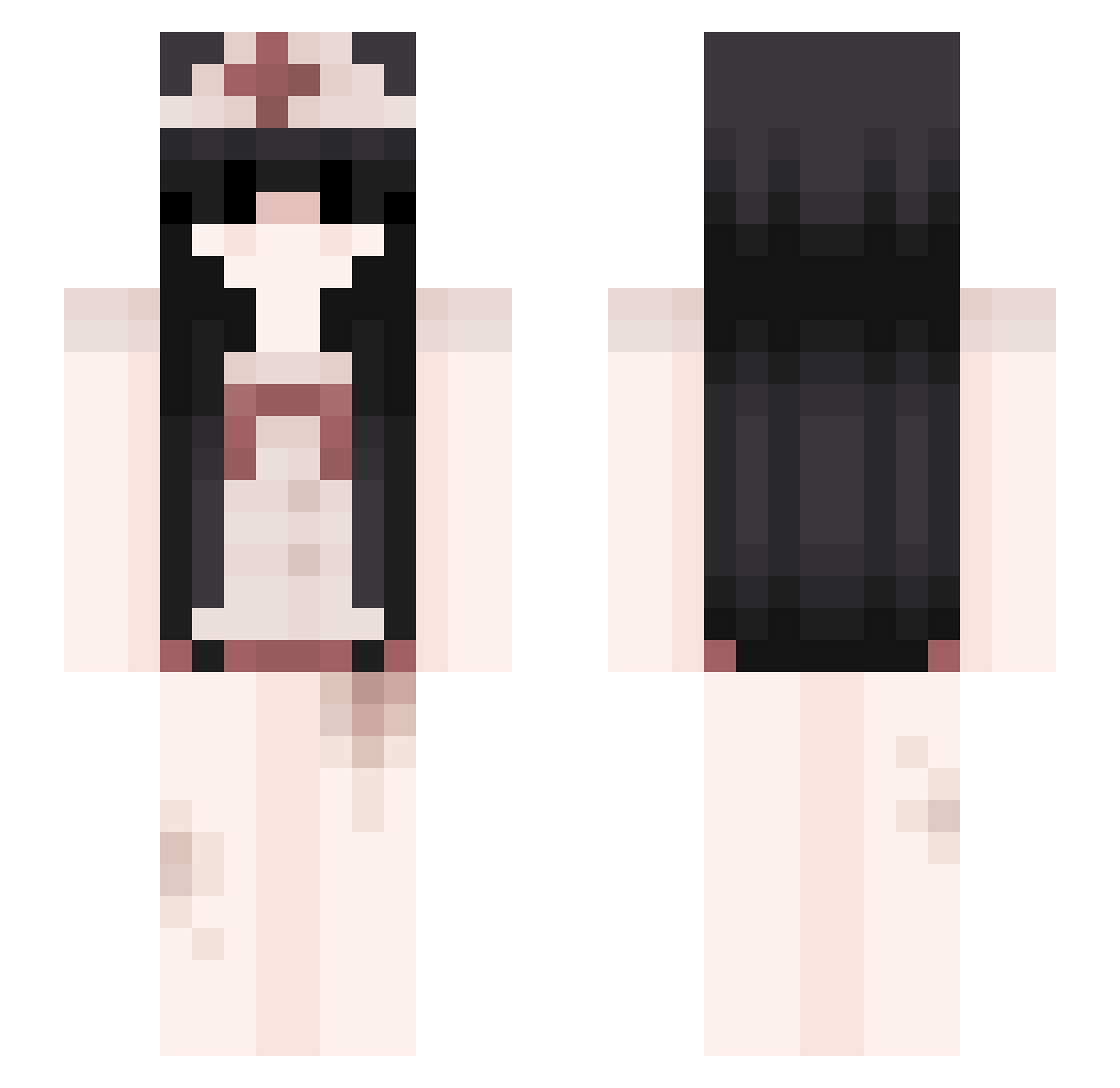 bombgirl31 Minecraft skin, front and back view