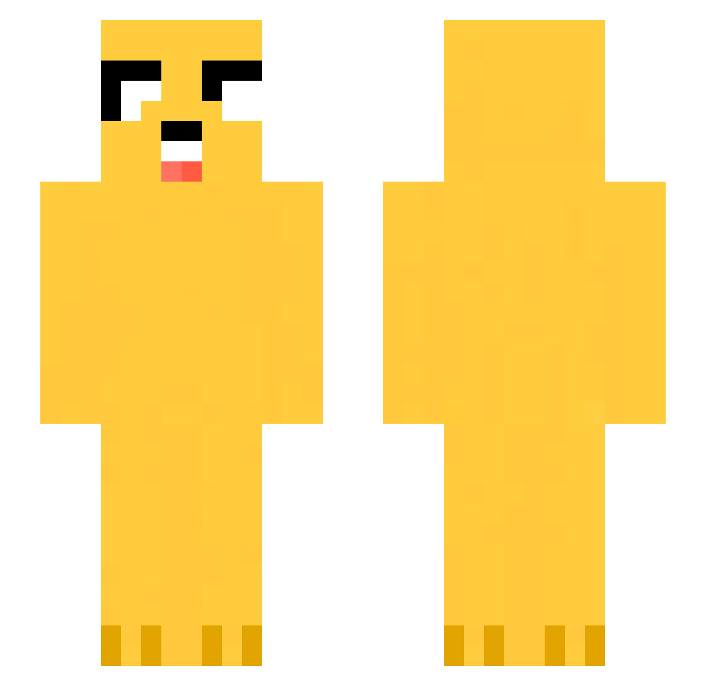 Supersensory Minecraft skin, front and back view