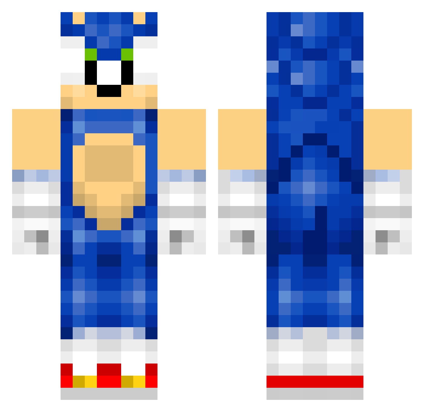 UKHedgehog043 Minecraft skin, front and back view