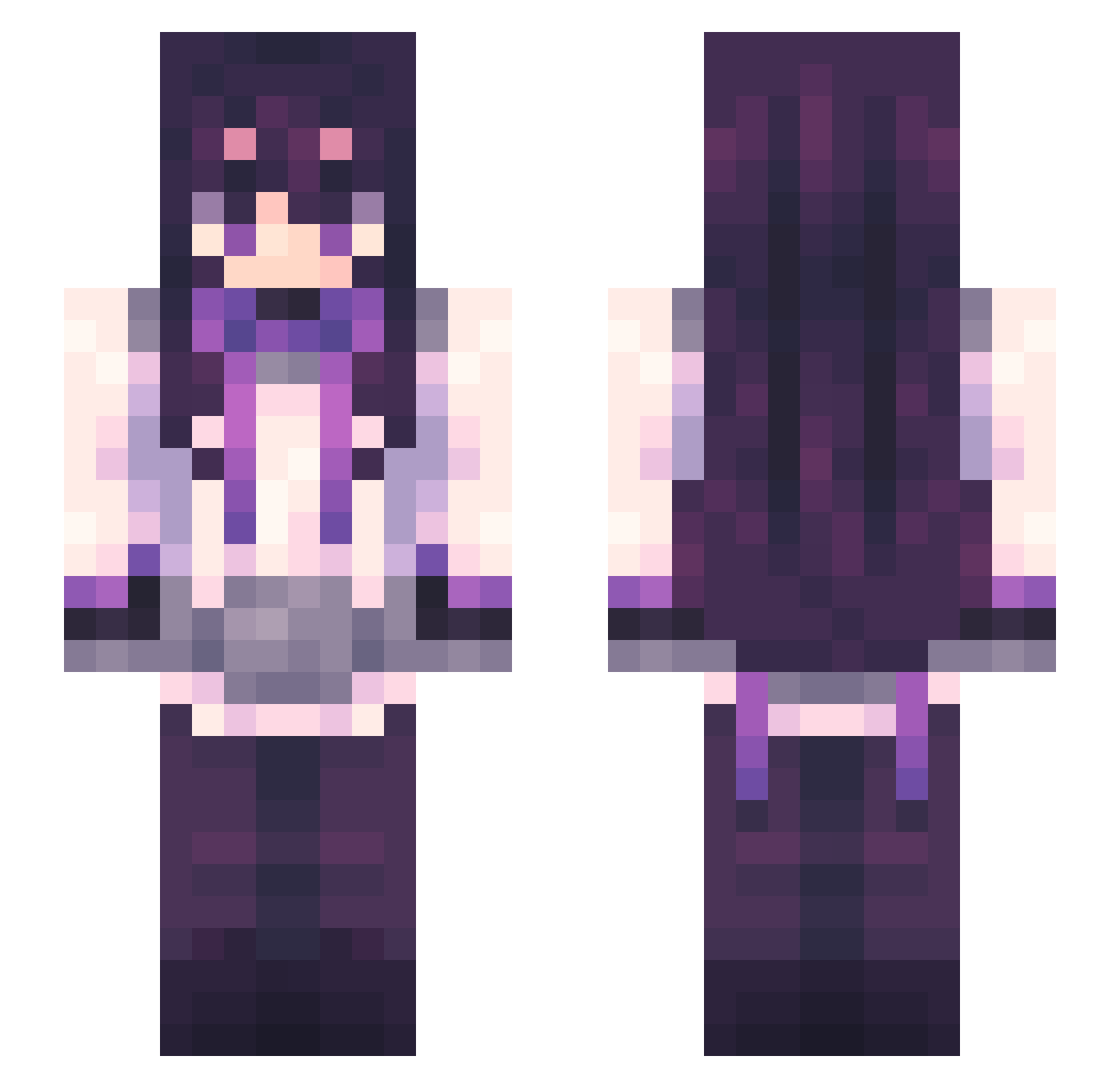 S4nguineRose Minecraft skin, front and back view