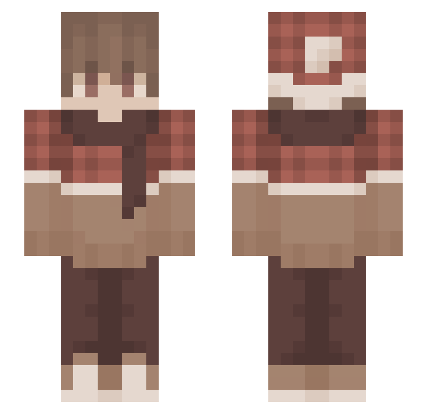 vfezy Minecraft skin, front and back view