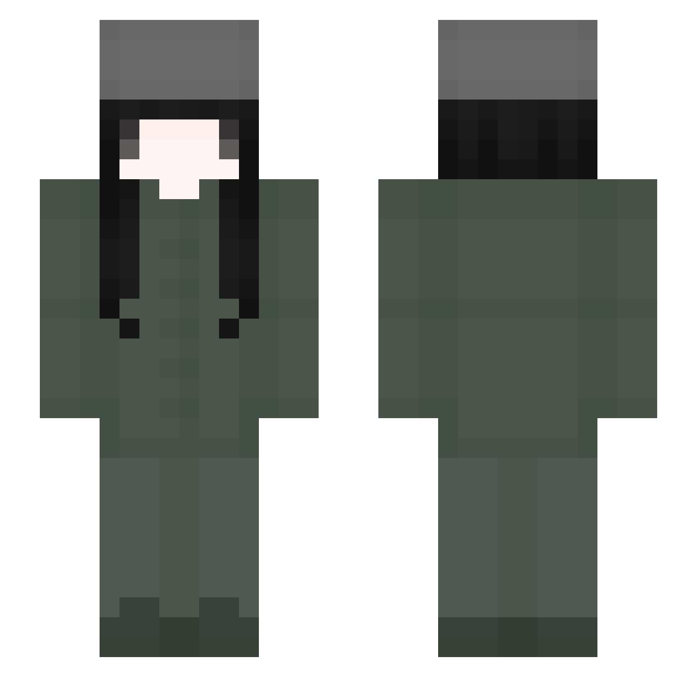 FlubMuffin Minecraft skin, front and back view