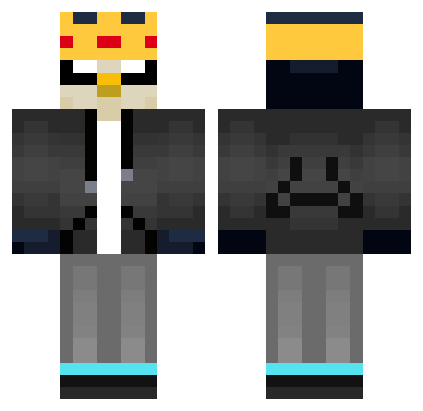 e1scue Minecraft skin, front and back view