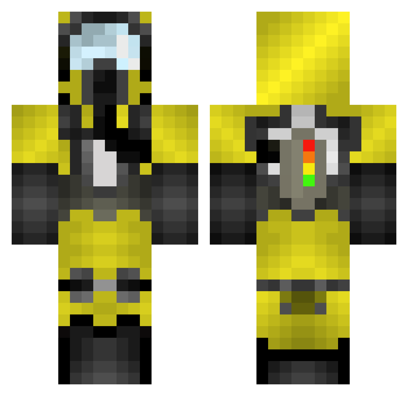 miserable9207 Minecraft skin, front and back view