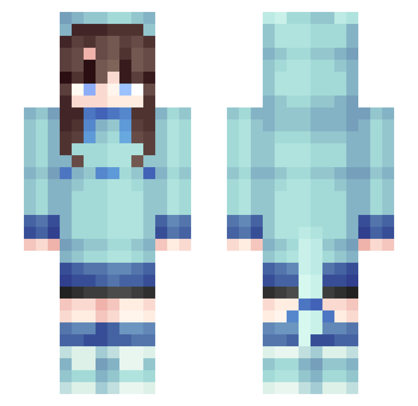 marregga Minecraft skin, front and back view