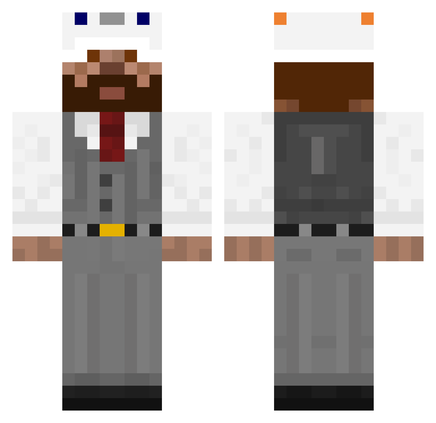 TwoodyG Minecraft skin, front and back view
