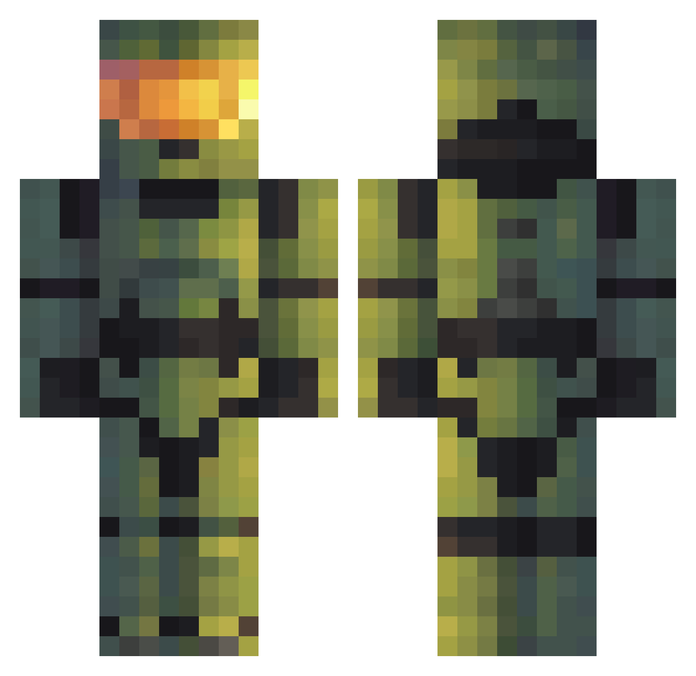 WhichOs Minecraft skin, front and back view