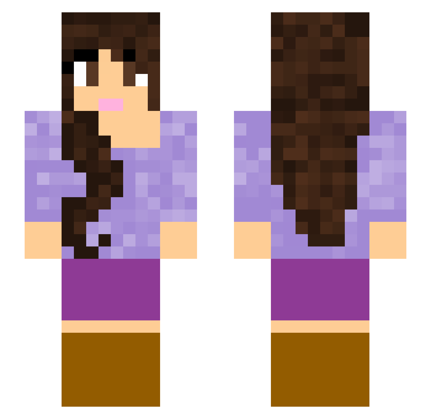 Molly_69 Minecraft skin, front and back view