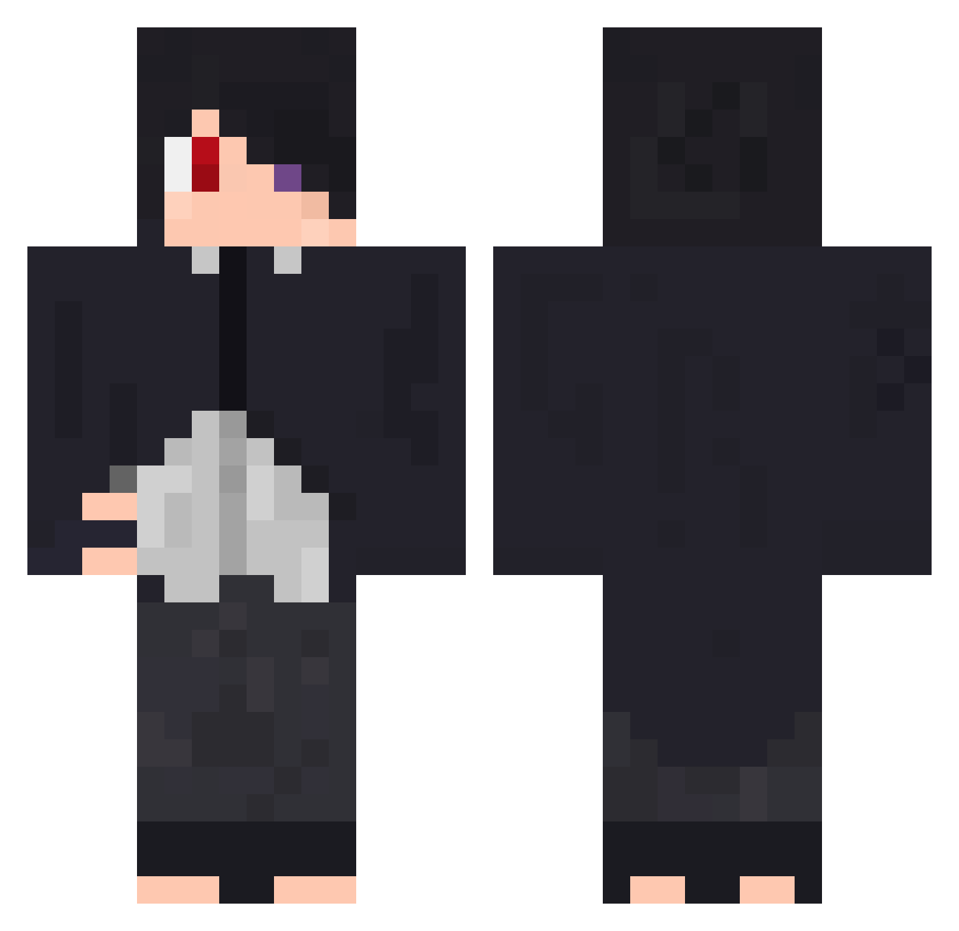 WaitedTTV Minecraft skin, front and back view