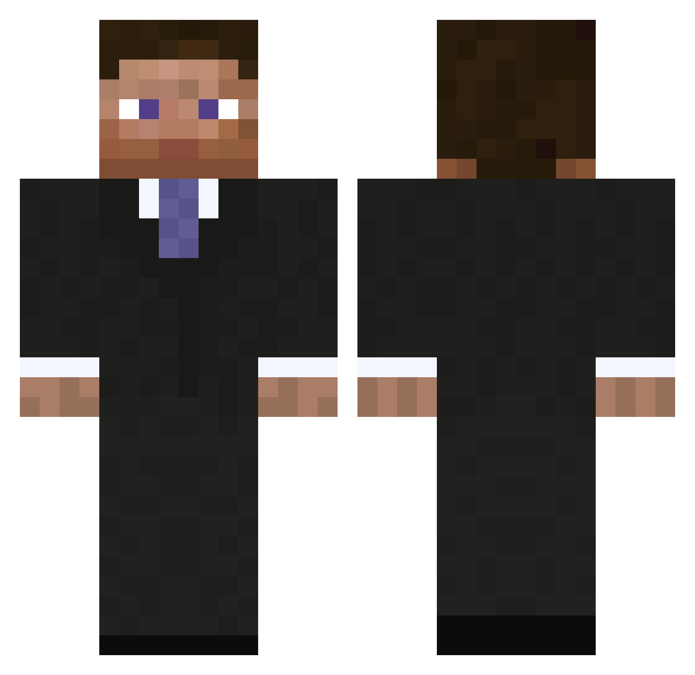 ZorroGER Minecraft skin, front and back view