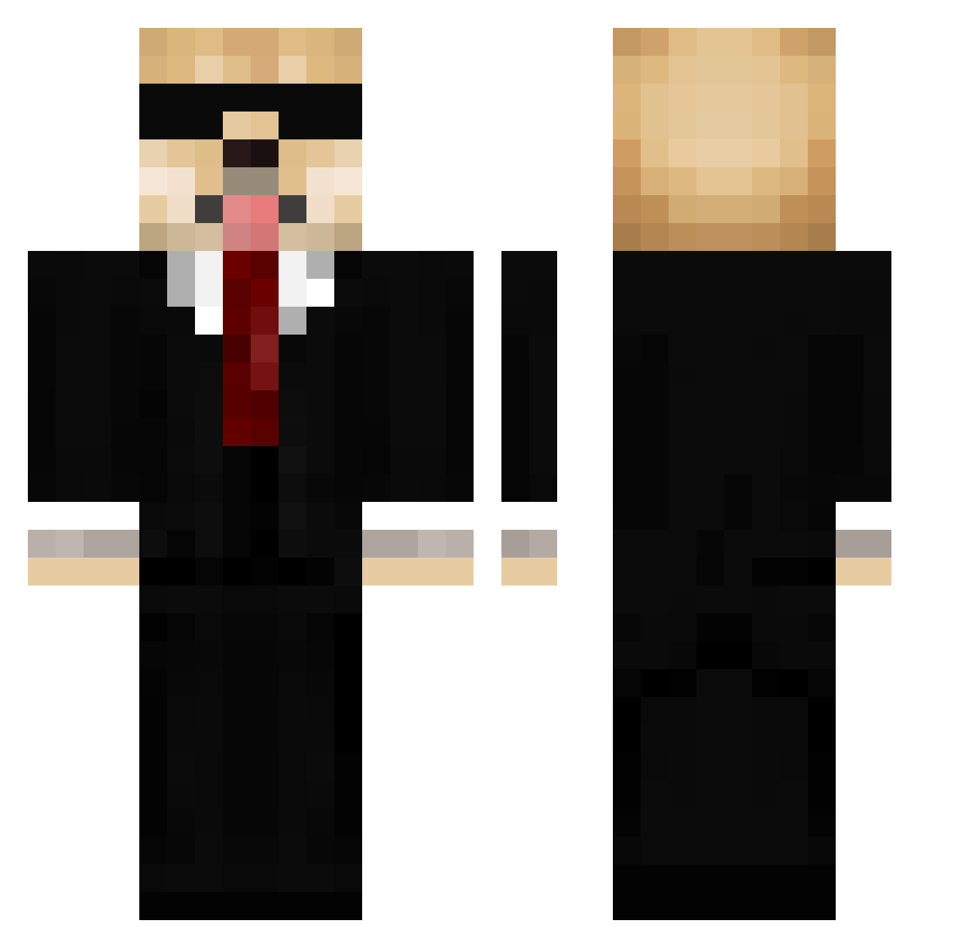 qwr2 Minecraft skin, front and back view