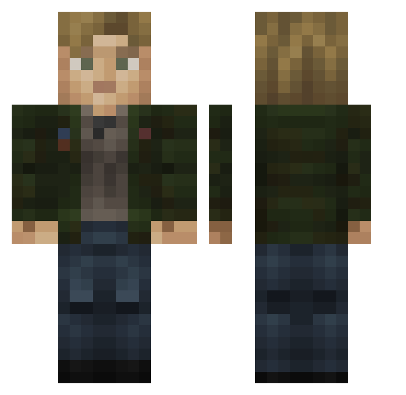 Andyjsaur Minecraft skin, front and back view