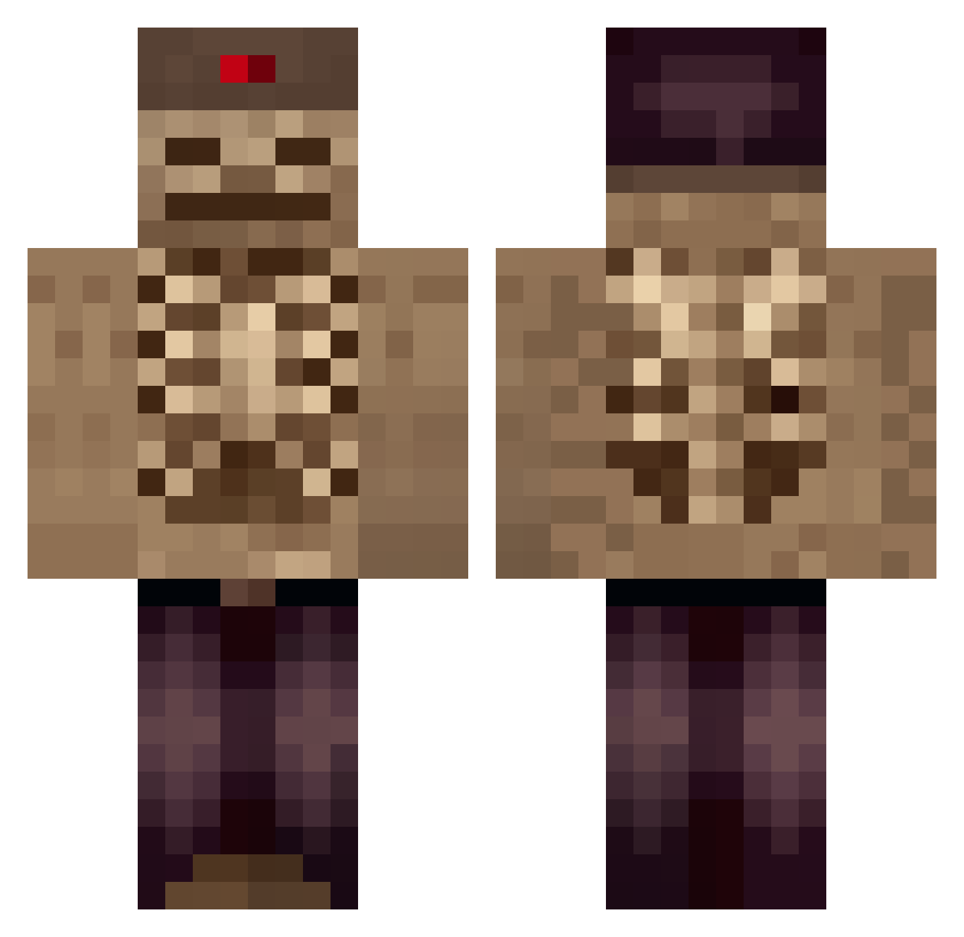 Vigamer120 Minecraft skin, front and back view