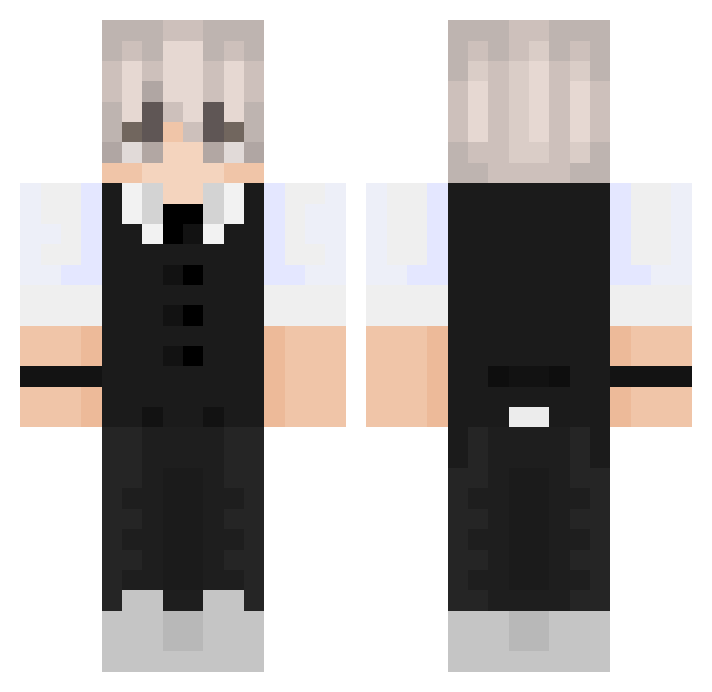 SerByte Minecraft skin, front and back view