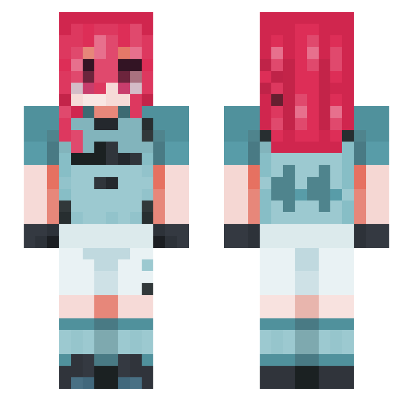eystreem_fan4lyf Minecraft skin, front and back view