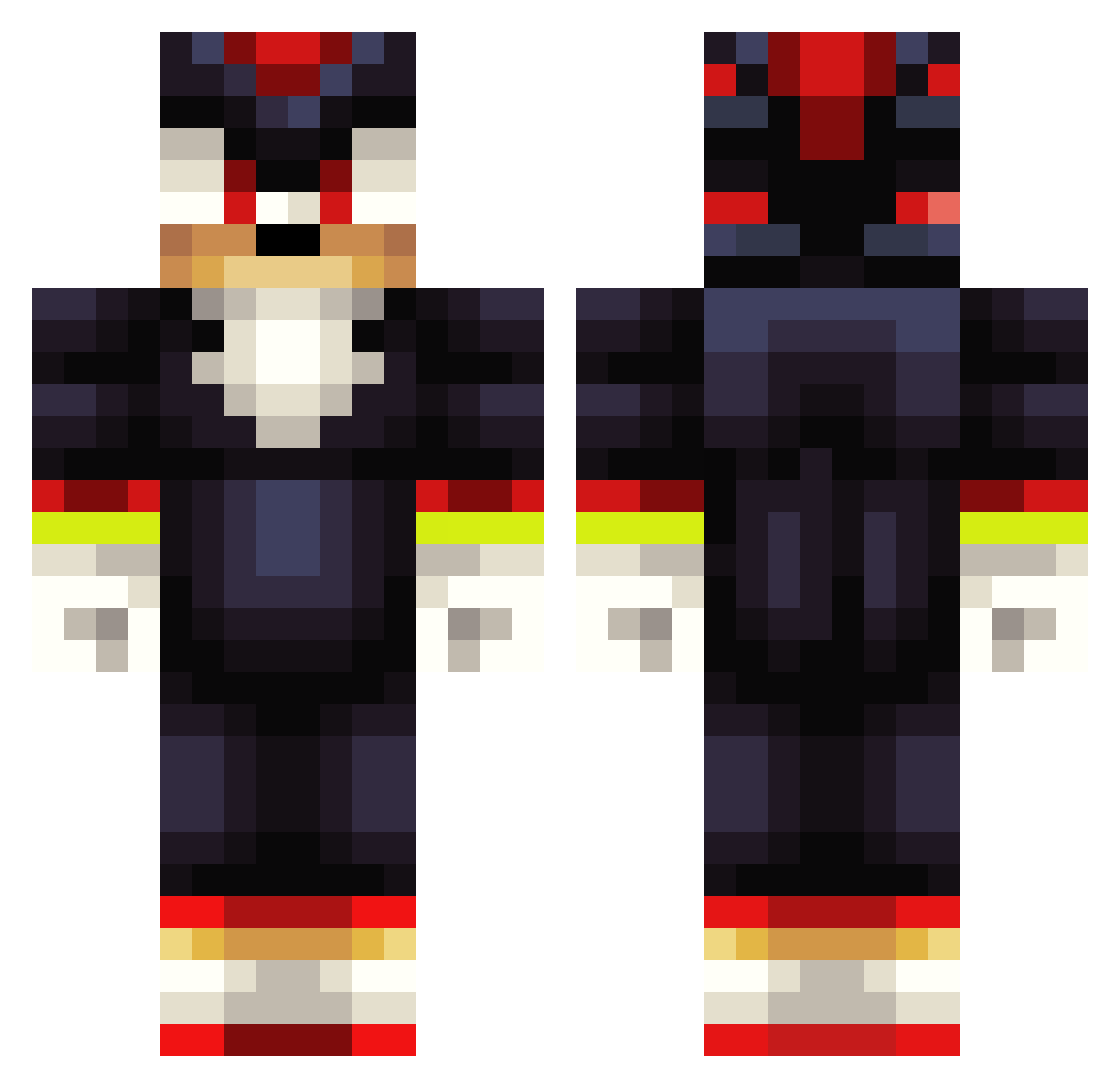 maxineeeeeeeE Minecraft skin, front and back view