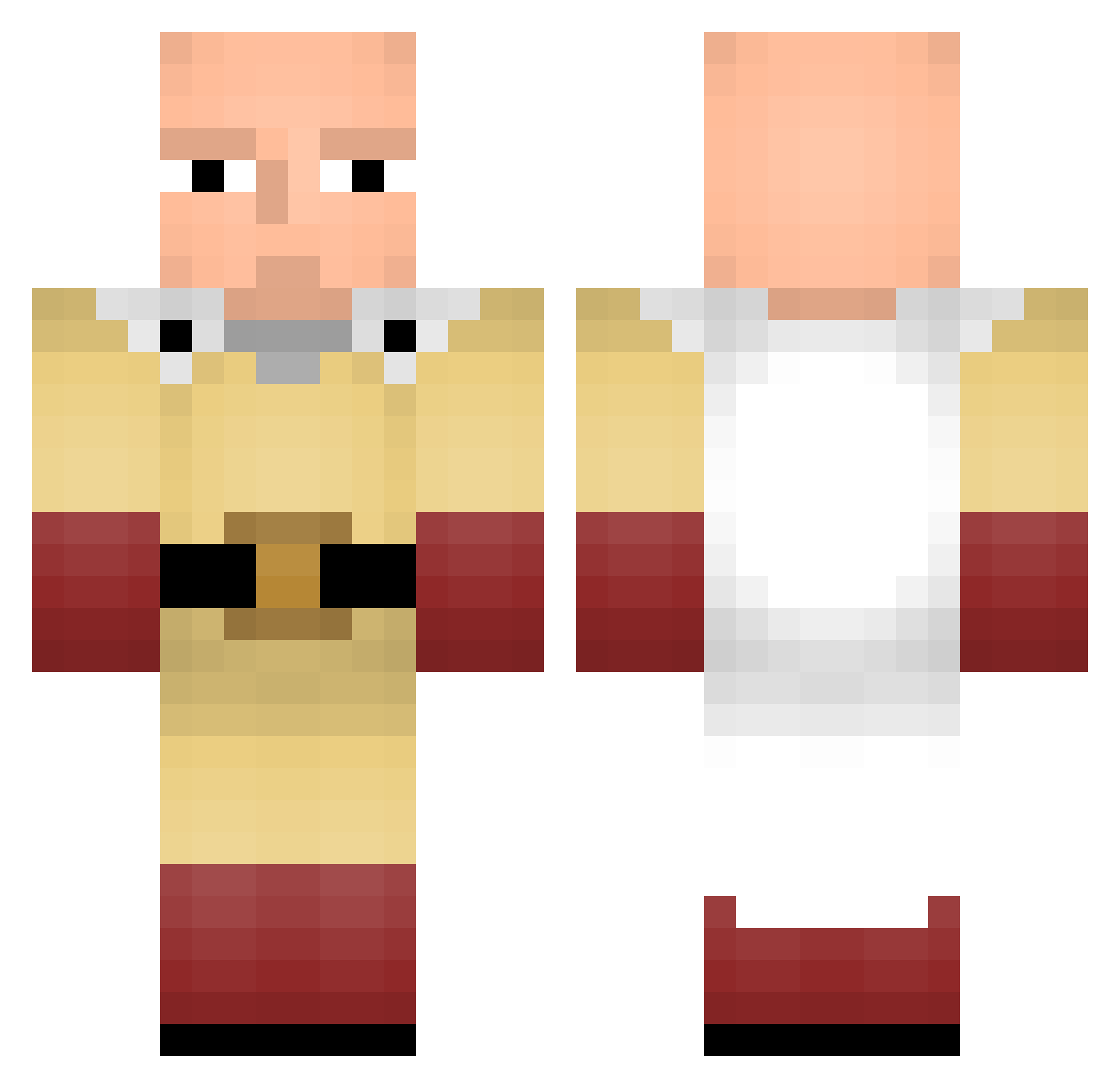 flxn Minecraft skin, front and back view
