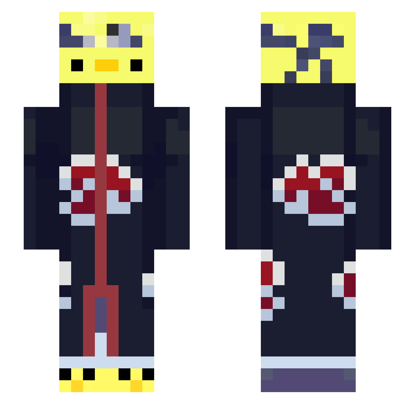 Divinexn Minecraft skin, front and back view