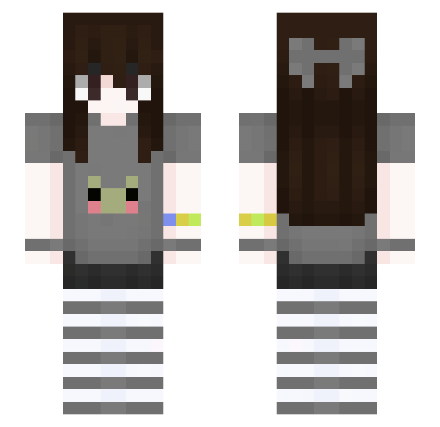 DileyV Minecraft skin, front and back view