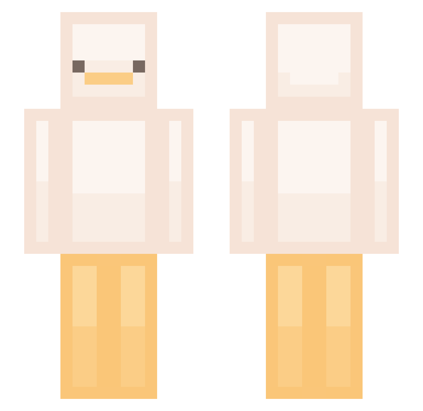 TeamSx2 Minecraft skin, front and back view