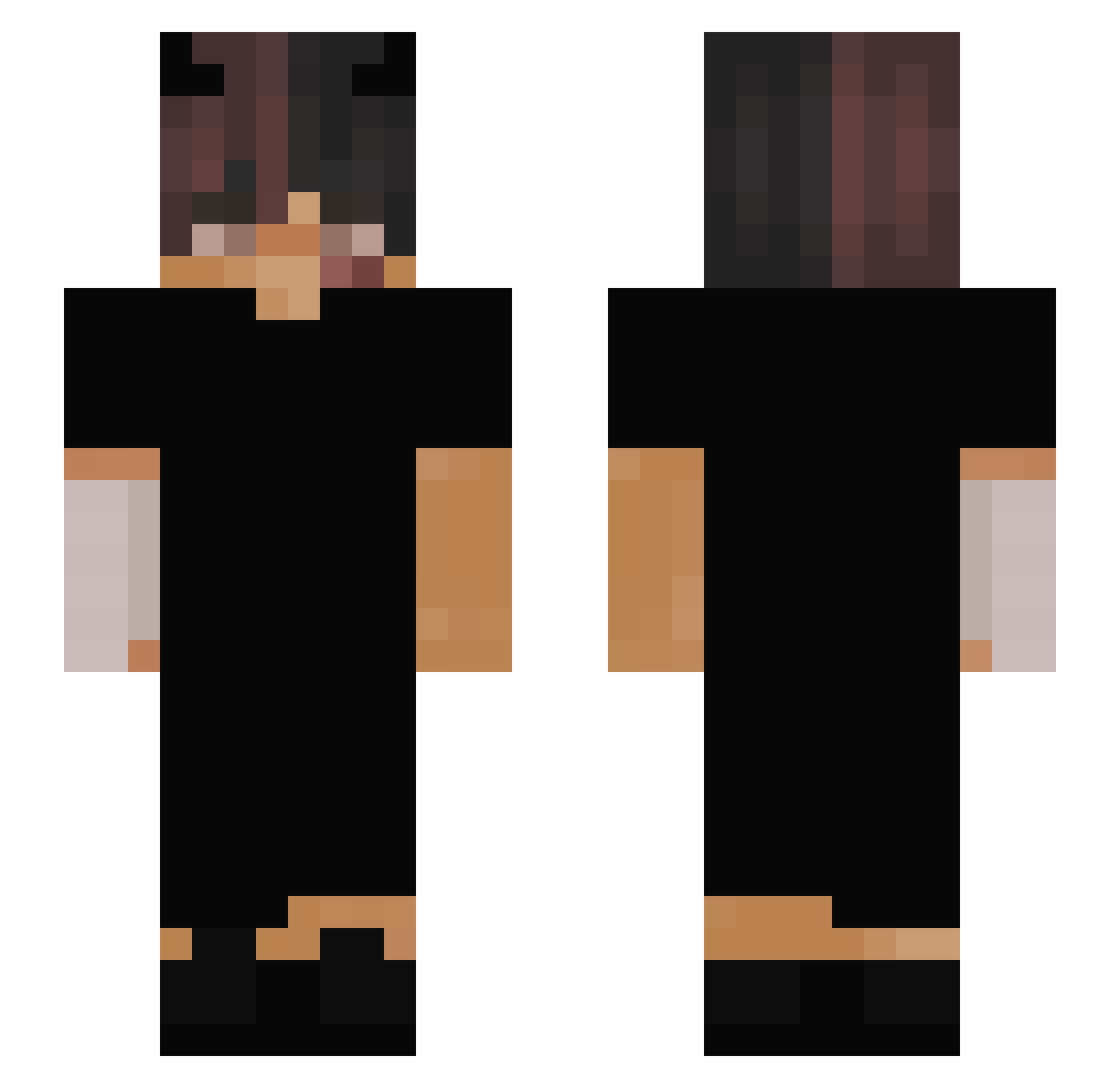 SirHamDx Minecraft skin, front and back view