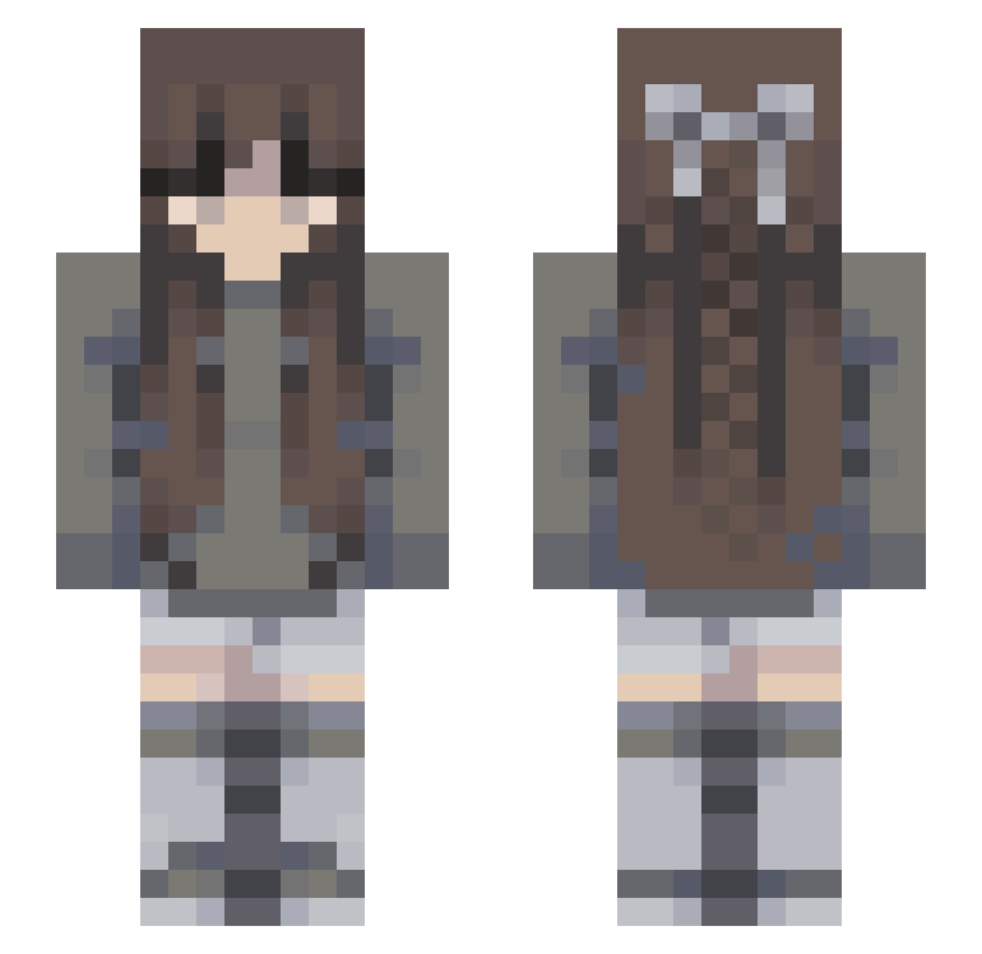 LuLu11311 Minecraft skin, front and back view