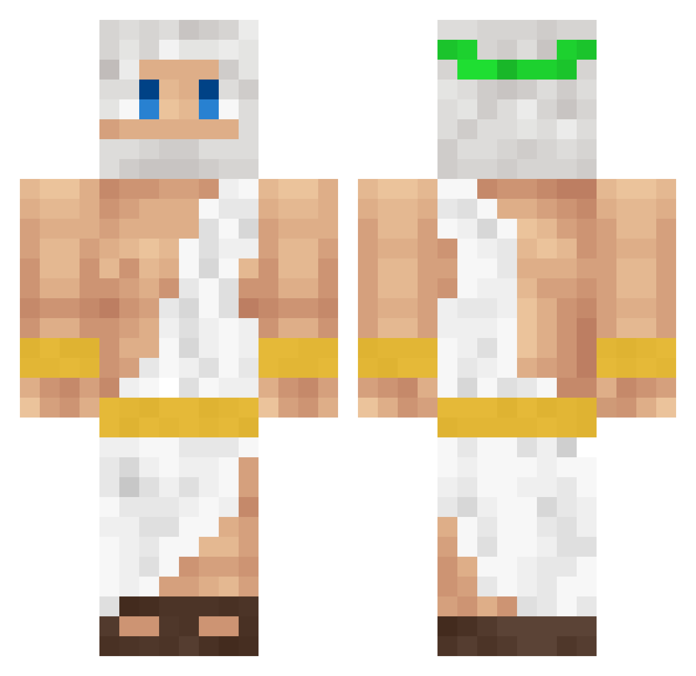 SmokemanZeus Minecraft skin, front and back view