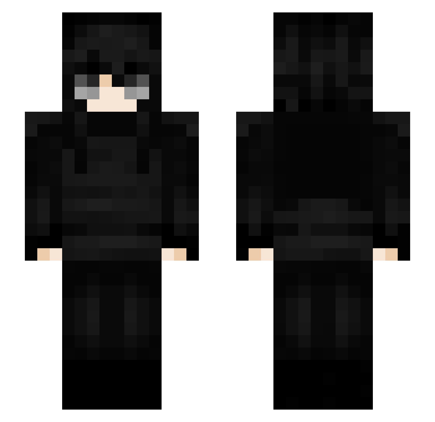 Raykira Minecraft skin, front and back view