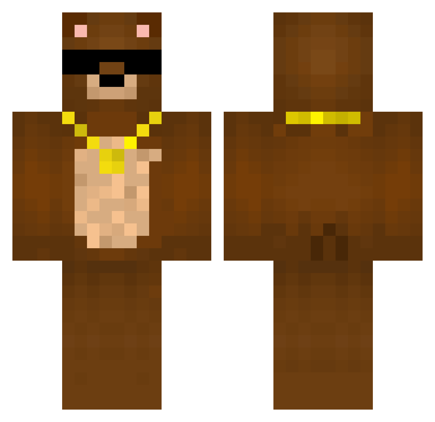 YeBugginz Minecraft skin, front and back view