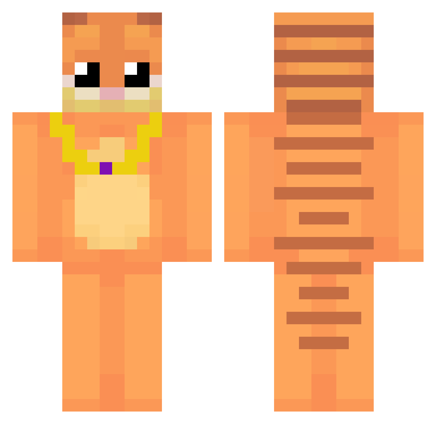 RoyalMjG07 Minecraft skin, front and back view