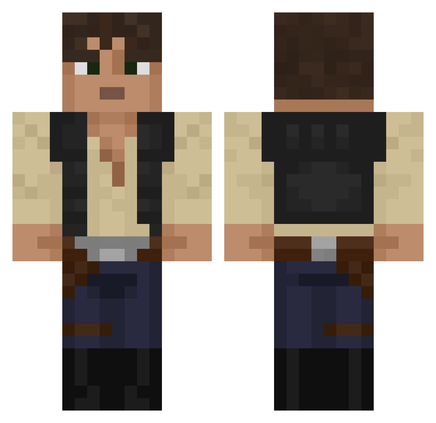 NoraTheAura Minecraft skin, front and back view
