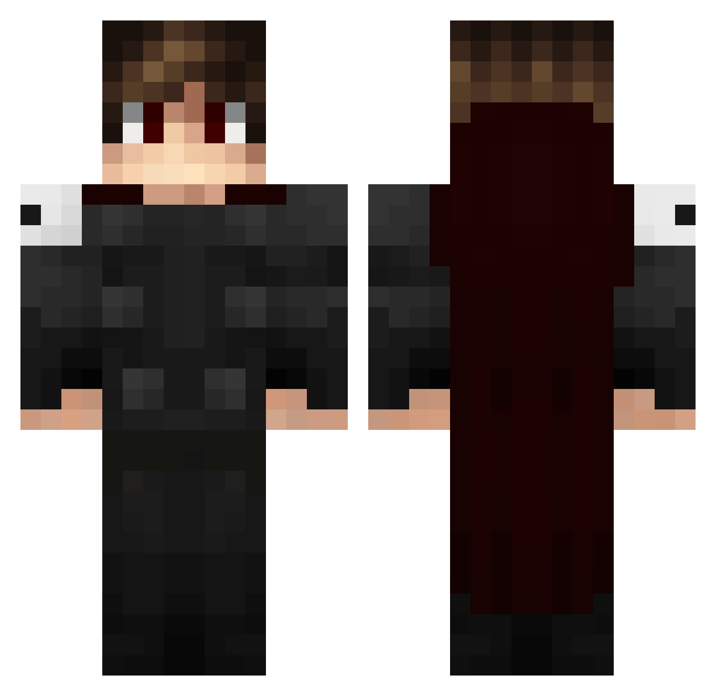 TCVliet Minecraft skin, front and back view