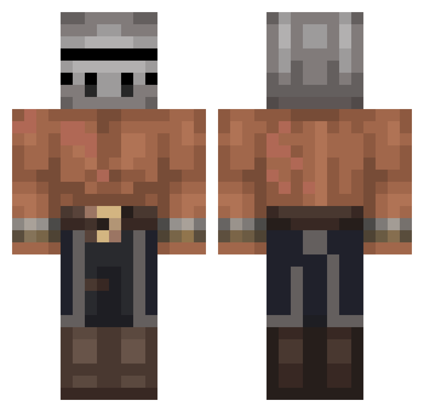 TheDevu Minecraft skin, front and back view