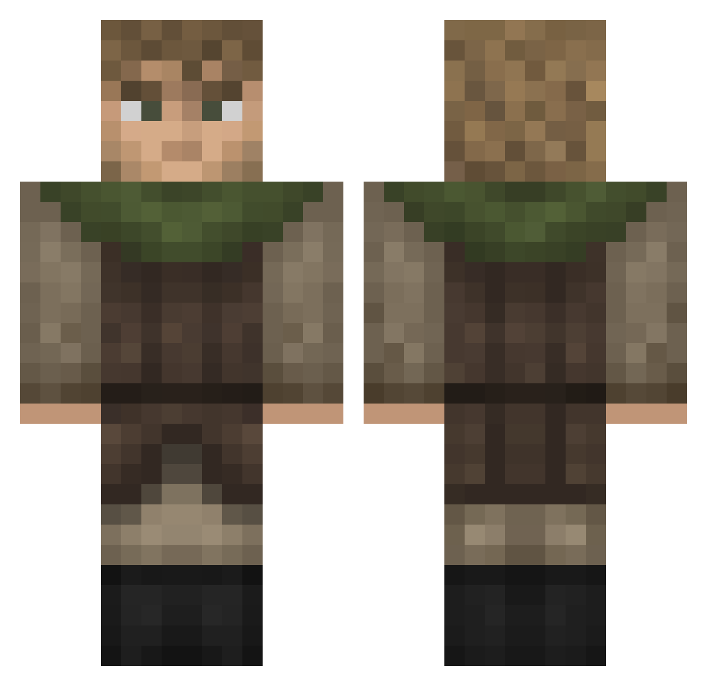 Spielkarte Minecraft skin, front and back view