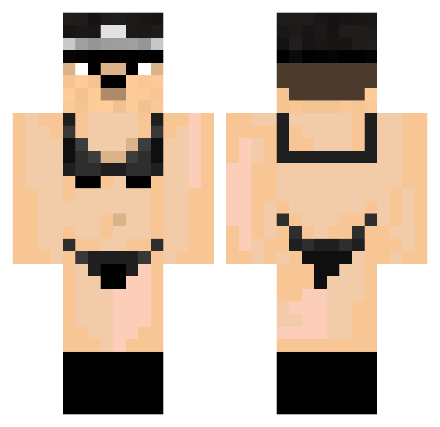 VPNDANI Minecraft skin, front and back view