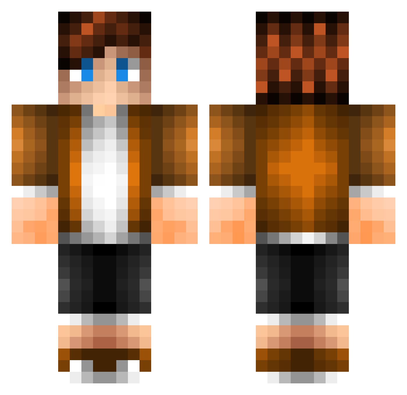 TAJIKI Minecraft skin, front and back view