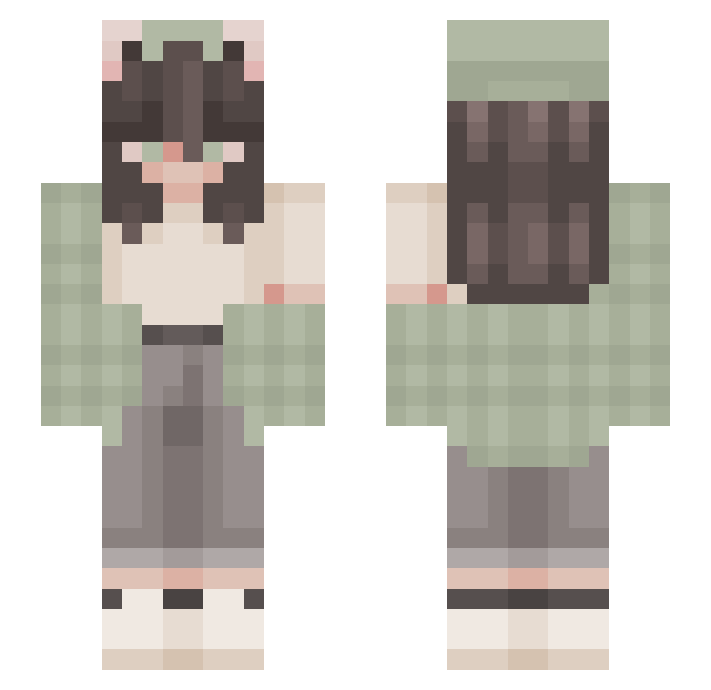 Tosik238 Minecraft skin, front and back view