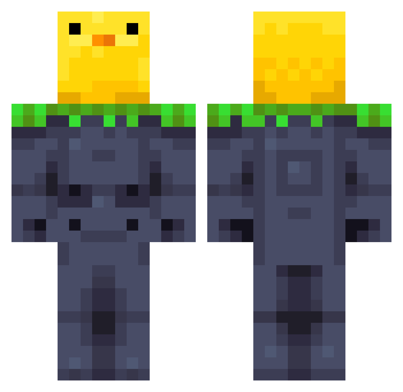 Bramblle Minecraft skin, front and back view