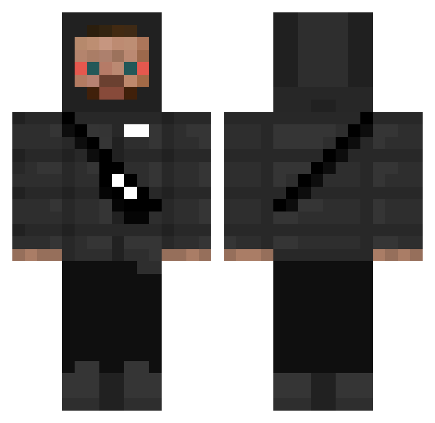 SplxsheyXD Minecraft skin, front and back view