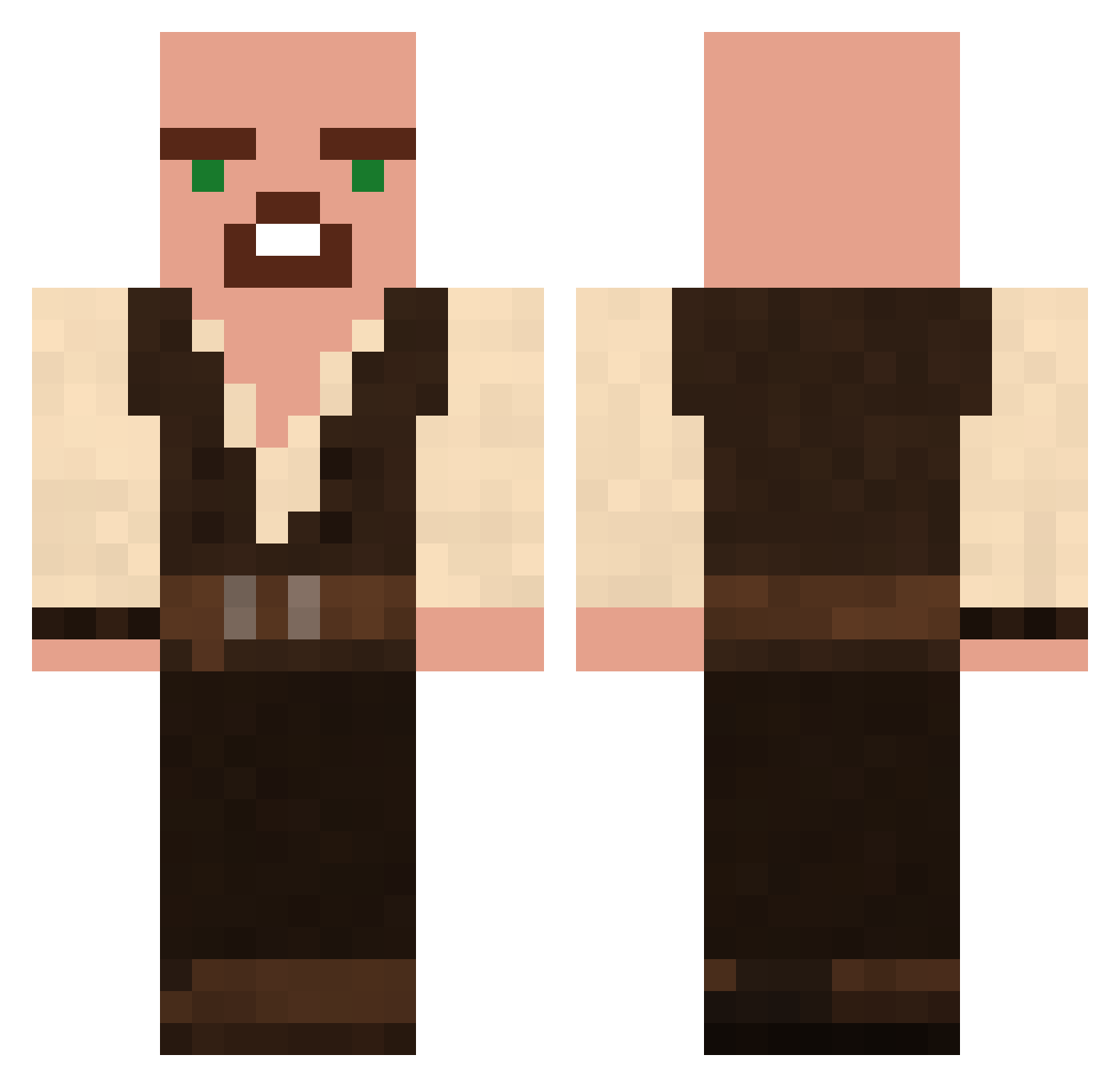 Zwiemper Minecraft skin, front and back view