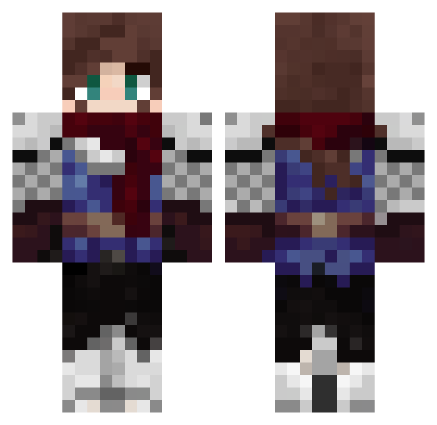 Soundsketchy Minecraft skin, front and back view