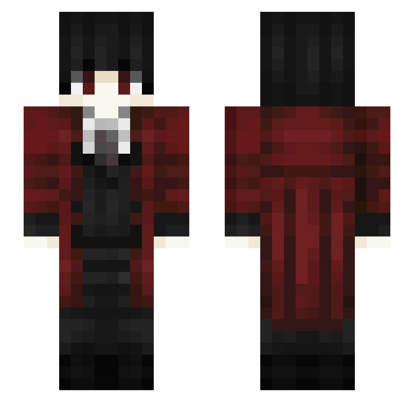 Aggymoon Minecraft skin, front and back view